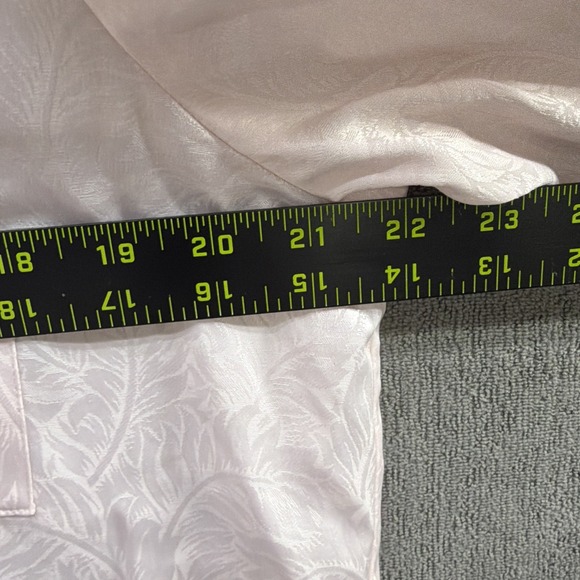 Oscar de la Renta Pink Satin Pajama Set Vintage 90s Jacquard Medium - Picture 7 of 13